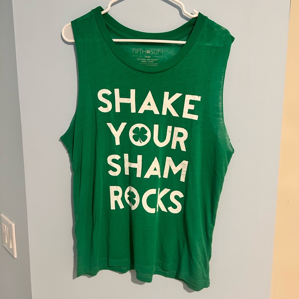 Fifth Sun St Patrick’s Day Shamrock Muscle Tee